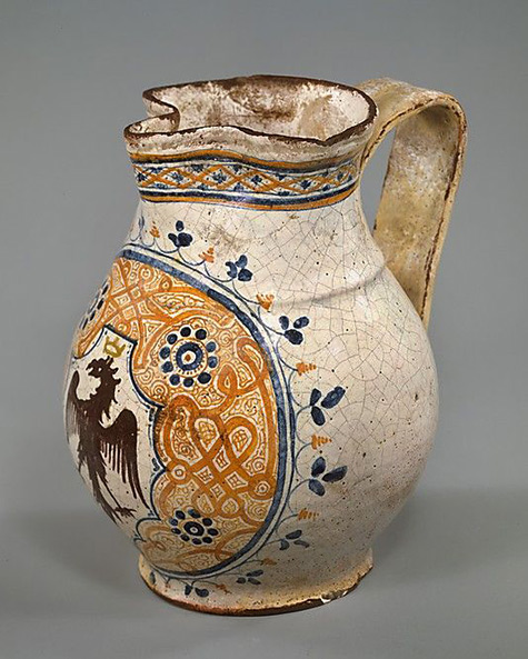 Armorial-Jug-(boccale)---late-15th-century---Italian,-possibly-Tuscany-Met