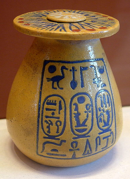 Egyptian pottery with hiroglyphics, Lourve