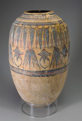 Egyptian painted pottery jar. NewKingdom-1391-1307-BC