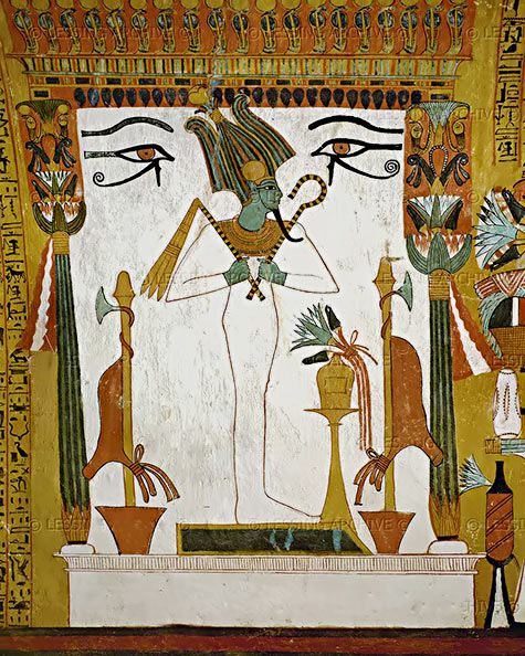 Osiris wall relief art