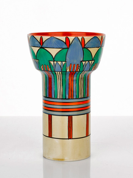 Clarice-Cliff-(1899-1972)---'Bizarre'-Archaic-Vase