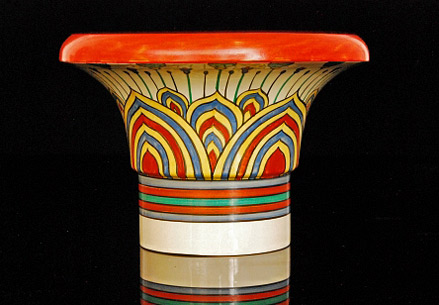 Clarice-Cliff-English-pottery Egyptian Revival vase