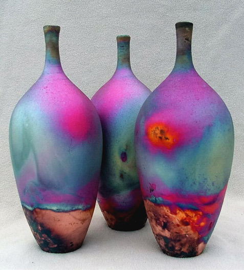 Raku Copper Matt Bottles