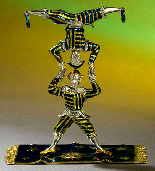 Tiffany and Co-NY-Silver and enamel acrobat figures