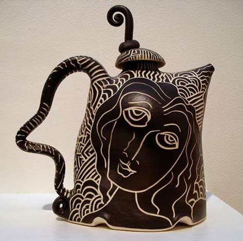 Whimsical-black-and-white-teapot-~-Fuller-Craft-Museum