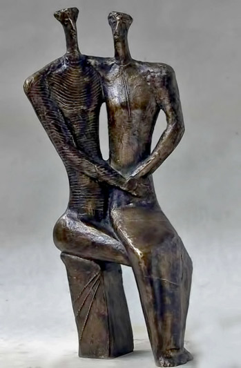 Theodore-Papagianni modernist sculpture of a couple together