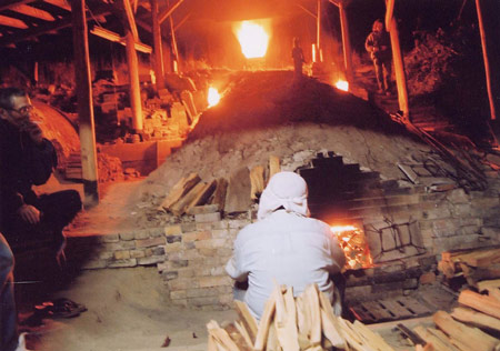 Anagama kiln firing