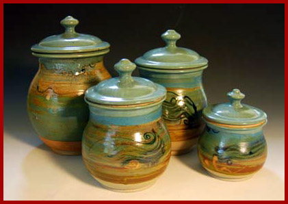 pottery  canisters