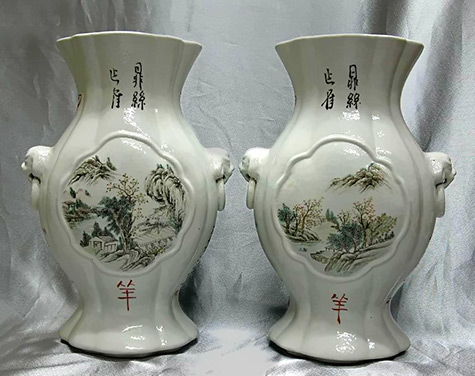 Late Qing Dynasty vases