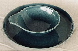 Russel Wright Seafoam coloured bowl and plate