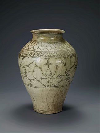 Korean Jar with peony decoration