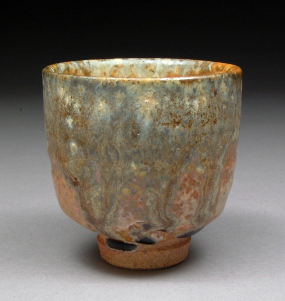 Shino and Copper glazed Yunomi Tea Cup