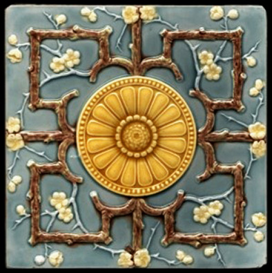 French Japonism ceramic tile