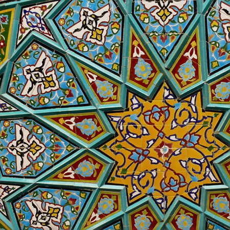 Persian-tiles at the Shah Sheragh Shrine at Shiraz,