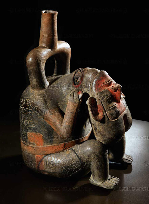 Self-sacrifice of a high personage.Maya art.