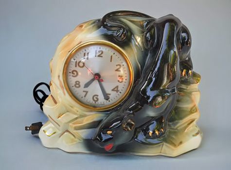 Acosta Art And Design-etsy ceramic panther clock