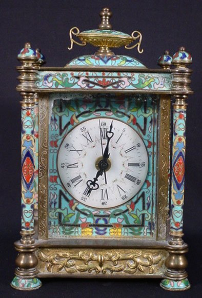 Contemporary-Champleve-Enamel-&-Bronze-Clock