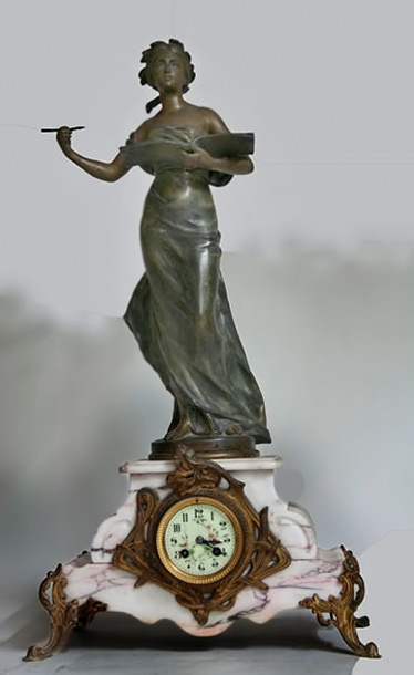 EJ-Ainger---Auction-Rooms19th-century-French-white-marble-three-piece-clock