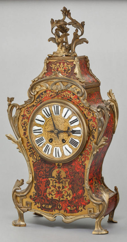 LOUIS-XIV-STYLE-FRENCH-BOULLE-CLOCK-WITH-GILT-BRONZE-MOUNTS