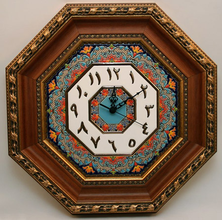 Ceramic face clock with Arabic script