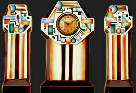 Art Deco Clock with cubist design