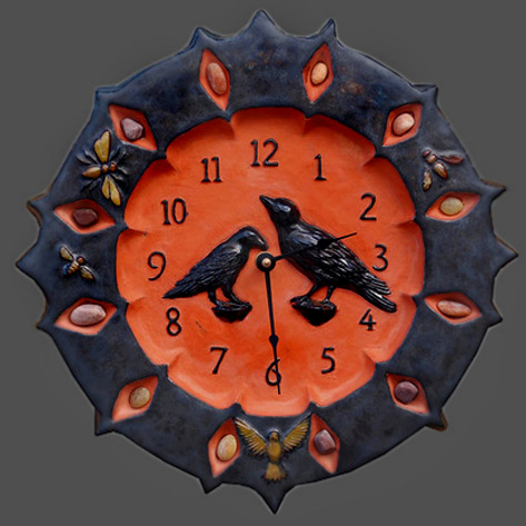 honeybee-ceramics-Raven Clock