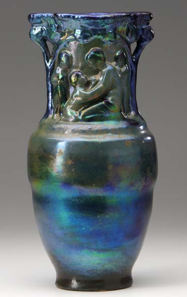 Zsolnay vase with mother and child motif