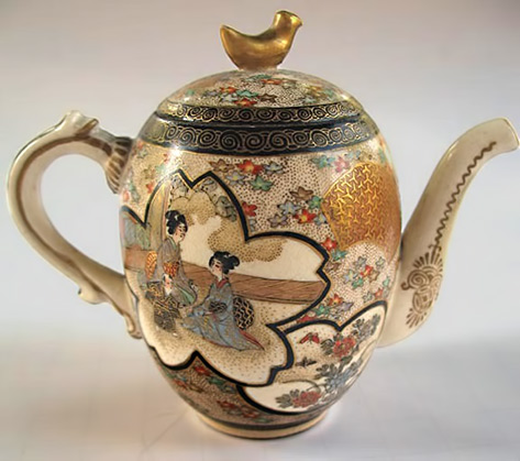 Japanese Satsuma Teapot Meiji Period RubyLane