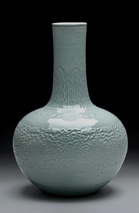 blue glazed vase