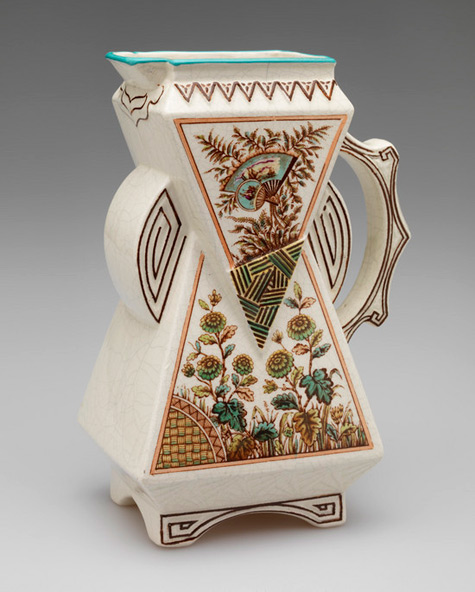 Earthenware-pitcher with-transfer-printed-enamel-1881 by Christopher Dresser risdmuseum