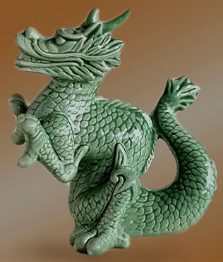 green ceramic dragon