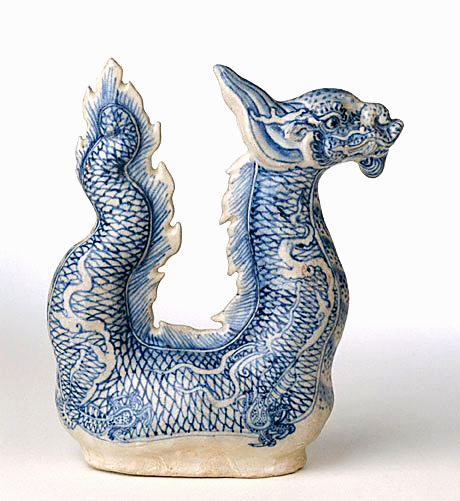 Blue ceramic dragon