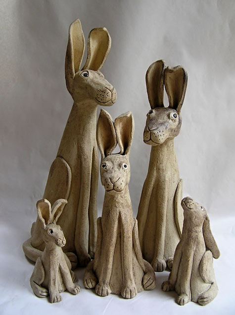 Rabbit-family--Sue-Jenkins Ceramic Rabbits - Sue Jenkins