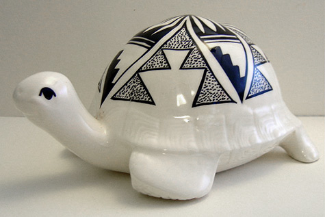 Black and White ceramic turtle
