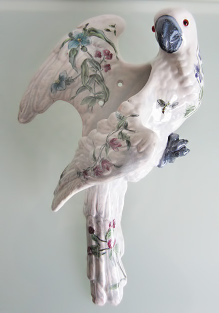 Emile Galle porcelain parrot wall plaque