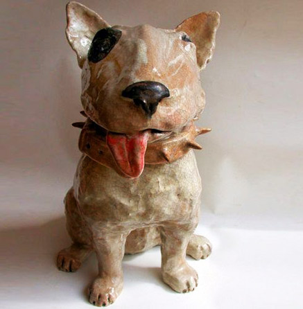 HH design-Ceramic English Bull Terrier Dog Sculpture