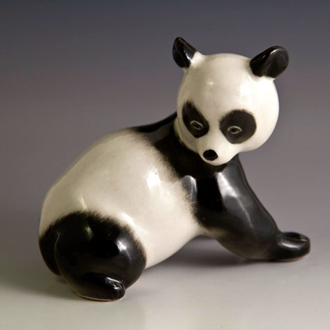 Lomonosov Russian Panda Figurine