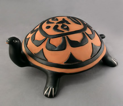 Mary Janice Ortiz (Cochiti-Pueblo)--Wright's Indian Art-Sunface Turtle