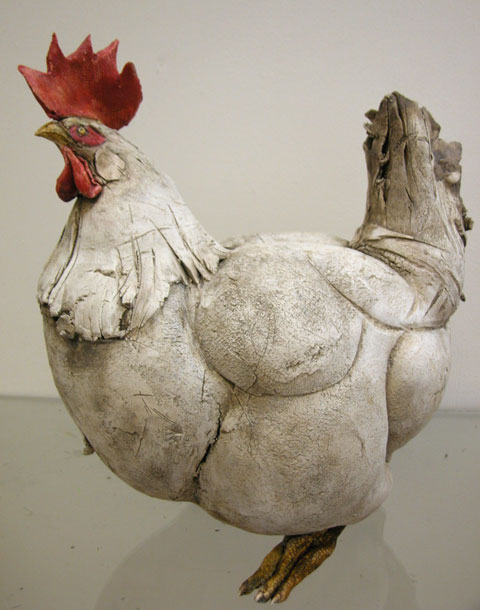 Brendan Hesmondhalgh-hen Brendan Hesmondhalgh big hen ceramic sculpture