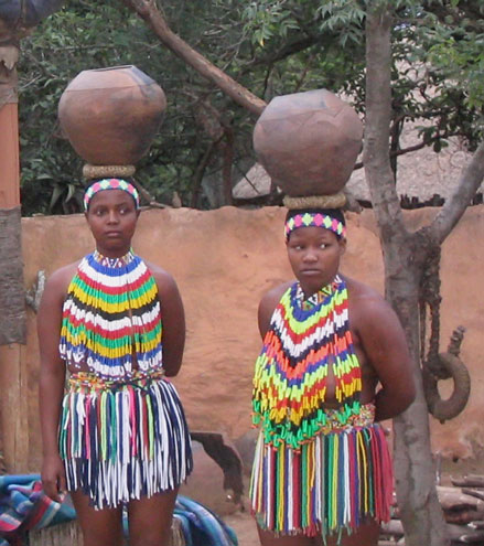 Zulu Women Carrying Pots
