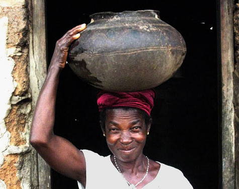 African Cocoa Farming lady