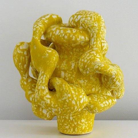 Morten Løbner yellow contemporary clay sculpture