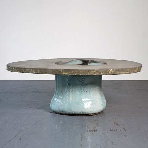 Low table in concrete and ceramic.Hun-Chung Lee