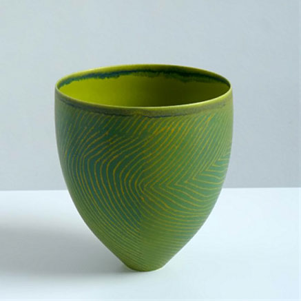 Pippin Drysdale green ceramic vessel