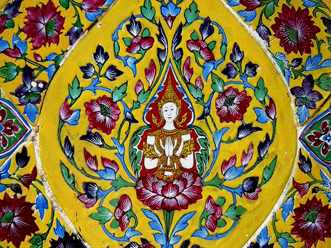 Buddhist mosaic art Bangkok, Thailand
