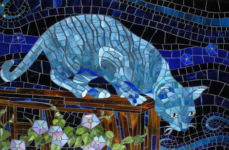 cbmosaics---Christine-Brallier blue mosaic cat