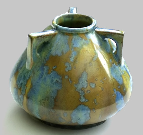 Pierrefonds 3-Handled Crystalline Vase