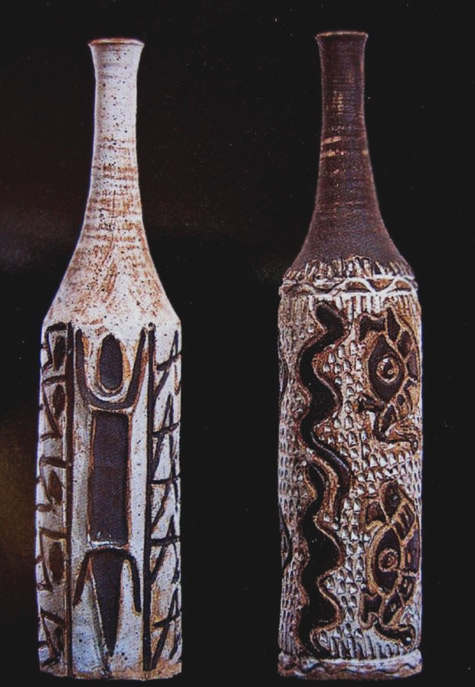 Thanakupi ceramic bottles - Australian indigenous art