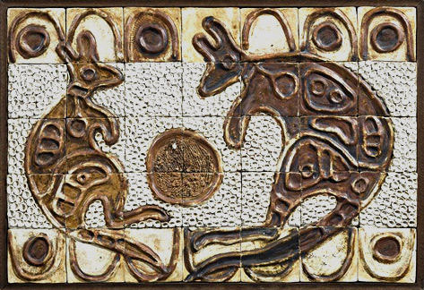 Kangaroo Ceramic Mural - Thanakupi