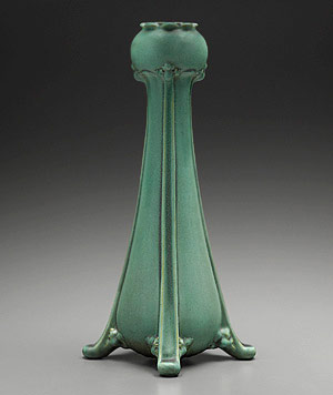 Tall Telco green vase
